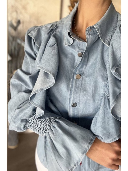 CAMISA DENIM VOLANTES